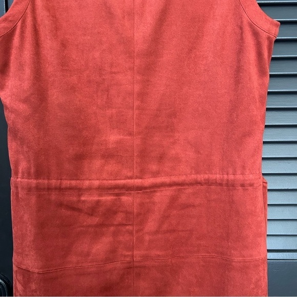 Talbots Perfect Fall Dress! Faux Suede in Burnt Umber Orange, Size 2 Petite - Picture 12 of 15